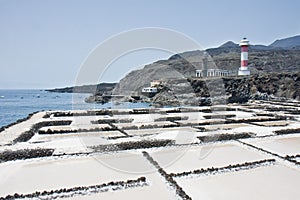 Salt extraction of the sea at La Palma, Spain