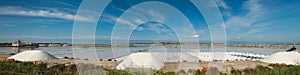 Salt field in Trapani, Sicily. Italy