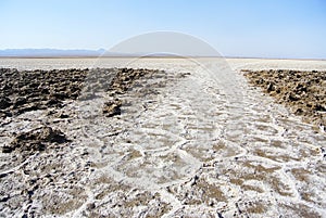 Salt flat in central desert of Iran.