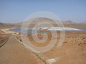 Salt flats in Cape Verde Islands on Sal Island in Pedra de Lume