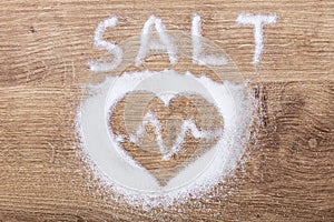 Salt And Heart With Heartbeat Made With Salt