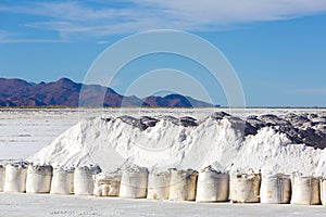 Salt industry in Salinas Grande, Jujuy Province, Argentina photo