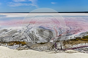 Salt lagoon,Dunaliella salina coloration,