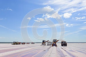 Salt lagoon,Dunaliella photo