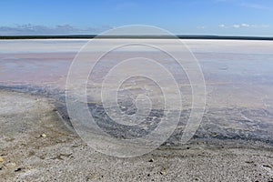 Salt lagoon,Dunaliella photo