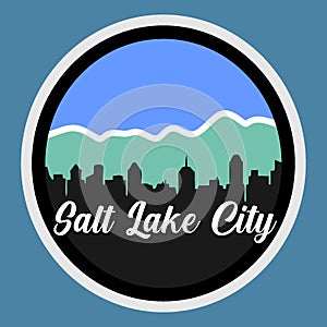 salt lake city with blue background
