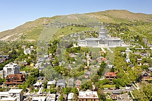Salt Lake City Capitol building and neighborhood.
