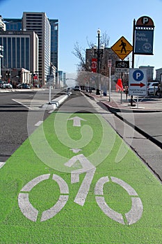 Salt Lake City: Cycle lane in Salt Lake City, Utah