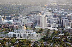 Salt Lake City skyline with Capitol building, Utah