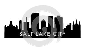 Salt lake city skyline silhouette.