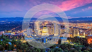 Salt Lake City skyline Utah at night photo