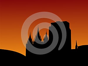 Salt Lake City at sunset