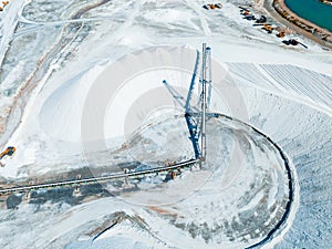 Salt Lake City, Utah landscape with desert salt mining factory