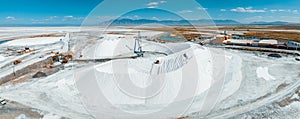 Salt Lake City, Utah landscape with desert salt mining factory