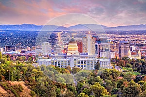 Salt Lake City, Utah at night