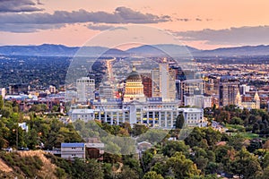 Salt Lake City, Utah at night photo