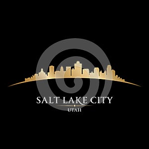 Salt Lake city Utah silhouette black background