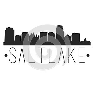 Salt Lake City Utah Skyline Silhouette City Design Vector Famous Monuments.