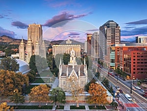 Salt Lake City, Utah, USA at Dusk