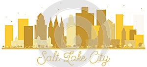 Salt Lake City Utah USA City skyline golden silhouette.