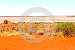 Salt lake dunes landscape near Uluru, Australia photo