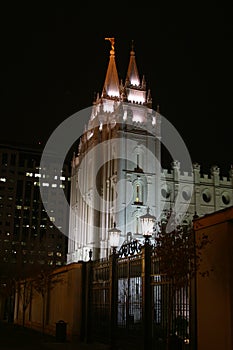 Salt Lake Mormon Temple at Christmas