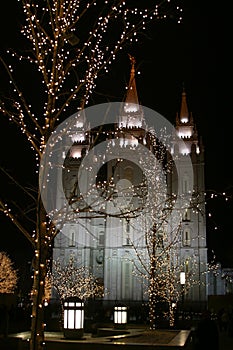 Salt Lake Mormon Temple at Christmas