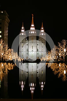 Salt Lake Mormon Temple at Christmas