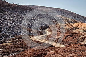 Salt Lake Namak in the province of Qom, Iran Persia - salt crystals