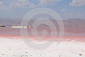 Salt lake near Shiraz: Maharlu Lake, Iran