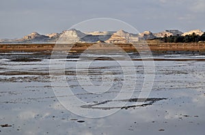 Salt lake in the Siwa oasis