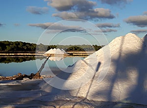 Salt lakes at ColÃÂ²nia de Sant Jordi, Mallorca, Spain photo