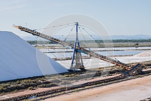 Salt Marshes and mountain at Salin d’Aigues-Mortes, South France