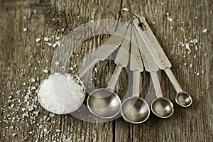 Salt in a measuring spoon