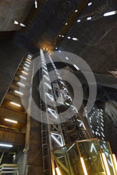 Salt Mine Gallery Salina Turda in Romania.