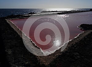 Salt mine in La Palma Island. Spain.