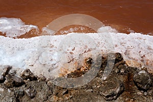 Salt mineral mining in Namibia photo