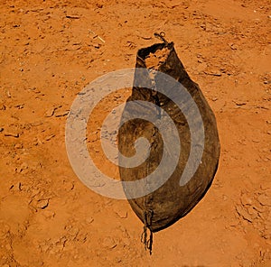 Salt mining in the Saline Demi dry lake, Fada, Ennedi, Chad