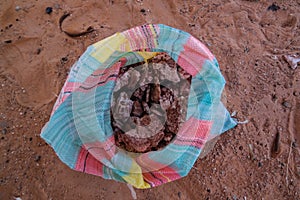 Salt mining in the Saline Demi dry lake, Fada, Ennedi, Chad