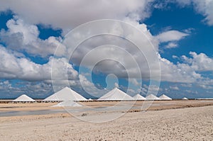 Salt mountains at Bonaire