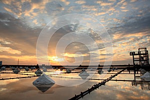 Salt pan sunset