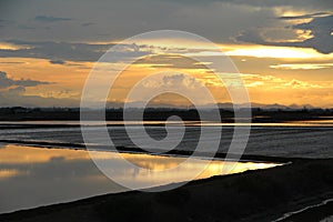 Salt pan sunset