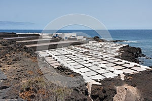Salt pans of Fuencaliente at La Palma, Canary islands