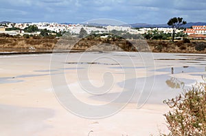 Salt pans near Tavira in the south of Portugal photo