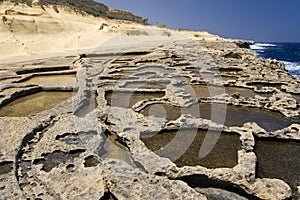 Salt Pans at Qbaijar near Marsalforn - Gozo - Malta photo