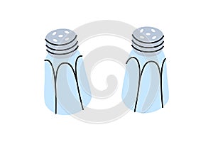 Salt or paper shaker icon. Kitchen tools silhouette. Vector illustration.