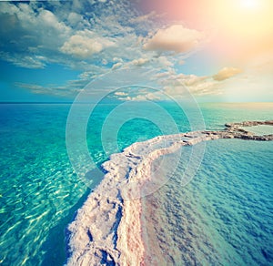 The salt path in the Dead Sea