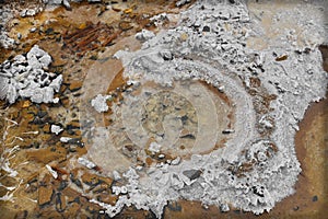 Salt pattern on the sand of Lake Baskunchak