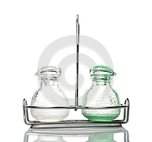 Salt and Pepper Bottles set with Stand