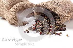 Salt and pepper scattered